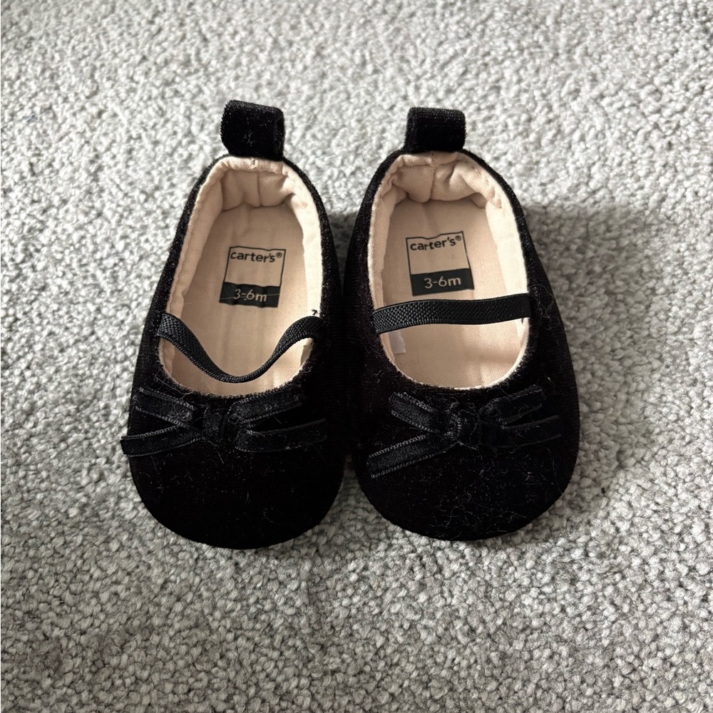 Carter's Black Velvet Baby Mary Jane Shoes